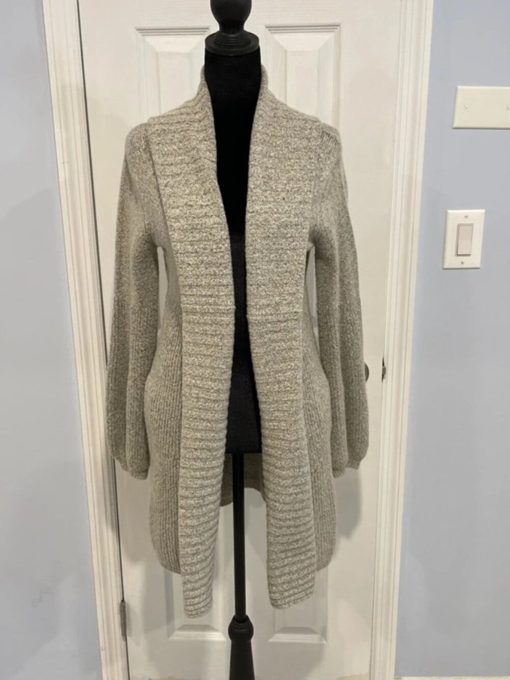 Hinge Women’s Gray Open Front Long Cardigan XS